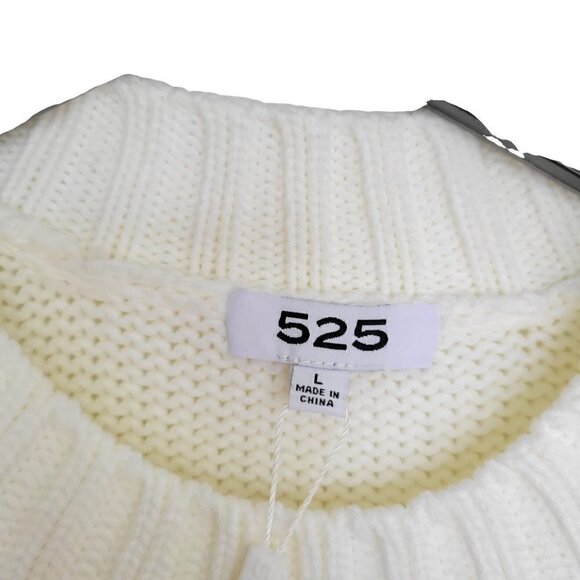 525 AMERICA Fringe Pullover Sweater White Multi | L - Picture 4 of 12